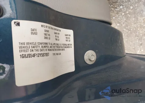 2002 Saturn L-Series L100 from USA, damaged, VIN 1G8JS54F12Y587057